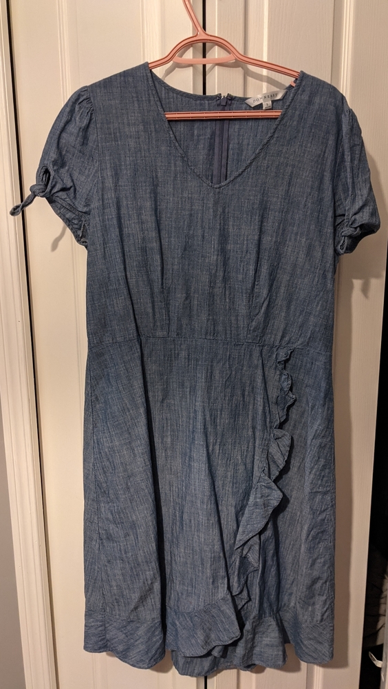 Downeast Chambray Faux Wrap Dress